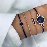 30 Style Boho Bangle Elephant Heart Shell Star Moon Bow Map Crystal Bead Bracelet Women Charm Party Wedding Jewelry Accessories