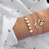 30 Style Boho Bangle Elephant Heart Shell Star Moon Bow Map Crystal Bead Bracelet Women Charm Party Wedding Jewelry Accessories
