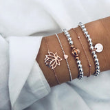30 Style Boho Bangle Elephant Heart Shell Star Moon Bow Map Crystal Bead Bracelet Women Charm Party Wedding Jewelry Accessories