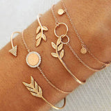 30 Style Boho Bangle Elephant Heart Shell Star Moon Bow Map Crystal Bead Bracelet Women Charm Party Wedding Jewelry Accessories