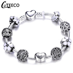 CUTEECO European Love Heart Charm Bracelets & Bangles 2018 New Marano Beads Fits Brand Bracelets Female Fashion Jewelry Gifts