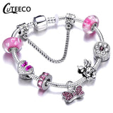 CUTEECO European Love Heart Charm Bracelets & Bangles 2018 New Marano Beads Fits Brand Bracelets Female Fashion Jewelry Gifts